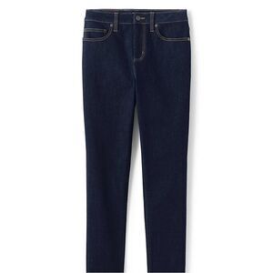 Land's End midrise stretchy cropped dark navy zip 5 pocket denim jeans Various